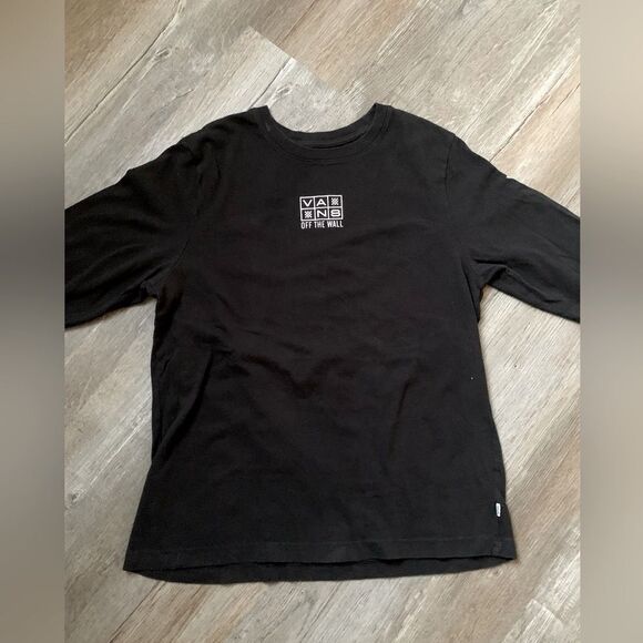 Vans Checkered Long Sleeve T-shirt Graphic Silver Black Size XL - Picture 1 of 6